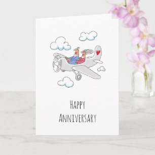 Carte Joyeux anniversaire Mariage Coeur Rouge Marié Coup