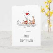 Carte Joyeux anniversaire Mariage marié canot couple mar (Fleur jaune)