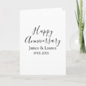 Carte Joyeux anniversaire mariage nom date année simple (Devant)