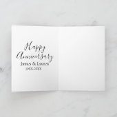 Carte Joyeux anniversaire mariage nom date année simple  (Intérieur)