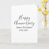 Carte Joyeux anniversaire mariage nom date année simple  (Fleur jaune)