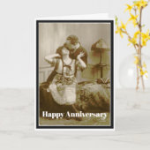 Carte Joyeux Anniversaire Mariage Vintage Amusant (Fleur jaune)