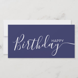 Carte Joyeux Anniversaire Marine Bleu Blanc Moderne Cart