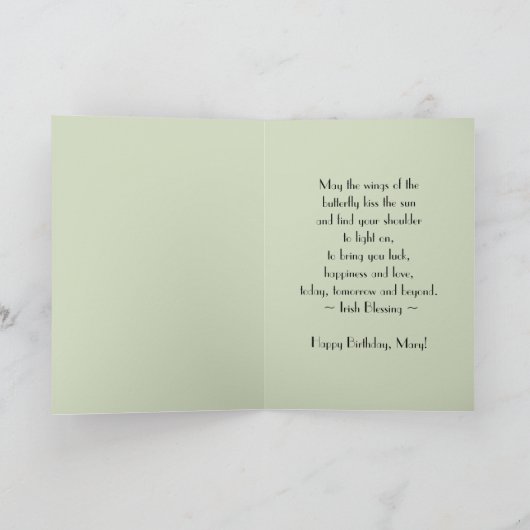 Carte Joyeux Anniversaire Mary Monarch Papillon (Intérieur)