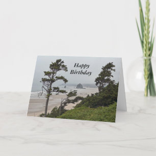 Carte Joyeux Anniversaire, Matin Foggy, Plage Cannon, OU