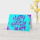 Carte Joyeux anniversaire - Matt (Fleur jaune)