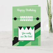 Carte Joyeux anniversaire meilleur Grand vert et noir (Devant)