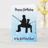 Carte Joyeux anniversaire meilleur papa jamais pêche (Fleur jaune)