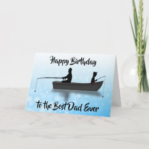 Carte Joyeux anniversaire meilleur papa jamais pêche