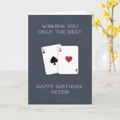 Carte Joyeux Anniversaire Meilleur Poker Démarrage Main (Fleur jaune)