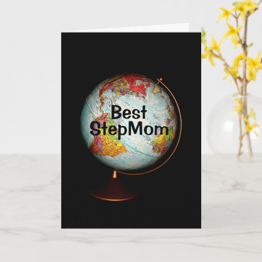 Carte Joyeux Anniversaire Meilleure étape Maman Sur Terr (Fleur jaune)