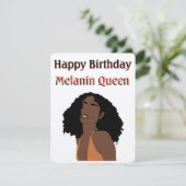 Carte "Joyeux Anniversaire Melanin Queen" (Debout devant)
