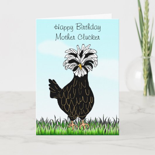 Carte Joyeux anniversaire Mère Clucker Drôle poulet (Devant)