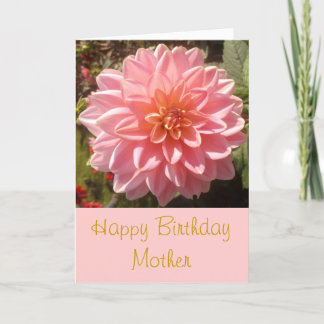 Carte Joyeux anniversaire Mère rose Dahlia Personnaliser