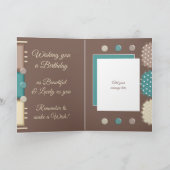 Carte Joyeux anniversaire merveilleuse fille brune (Intérieur)