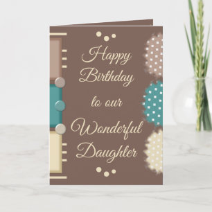 Carte Joyeux anniversaire merveilleuse fille brune