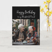 Carte Joyeux Anniversaire Merveilleux Ami (Fleur jaune)