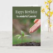 Carte Joyeux Anniversaire Merveilleux Conseiller (Fleur jaune)
