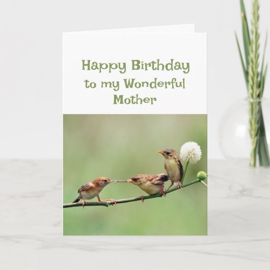 Carte Joyeux Anniversaire Merveilleux Maman Fun Birds (Devant)