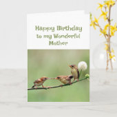 Carte Joyeux Anniversaire Merveilleux Maman Fun Birds (Fleur jaune)