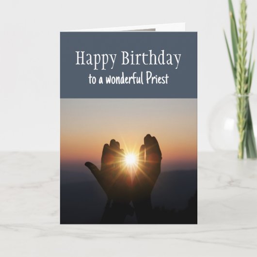 Carte Joyeux Anniversaire Merveilleux Prêtre Confort et  (Devant)