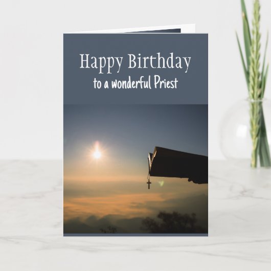 Carte Joyeux Anniversaire Merveilleux Prêtre Confort et  (Devant)
