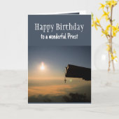 Carte Joyeux Anniversaire Merveilleux Prêtre Confort et  (Fleur jaune)