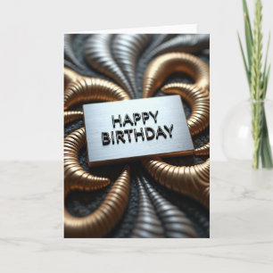 Carte Joyeux Anniversaire Métalisé en Spirale
