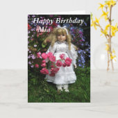 Carte Joyeux anniversaire Mia (Fleur jaune)