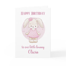 Joyeux anniversaire mignon adorable Bunny rose sal