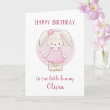 Joyeux anniversaire mignon adorable Bunny rose sal