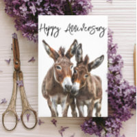 Joyeux Anniversaire mignon ânes amour