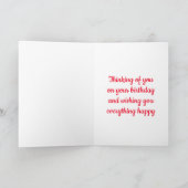 Carte Joyeux anniversaire mignon Carlin Chien Chien Chie (Intérieur)