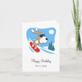 Carte Joyeux Anniversaire mignon Chien Chien Chiot Snowb (Devant)