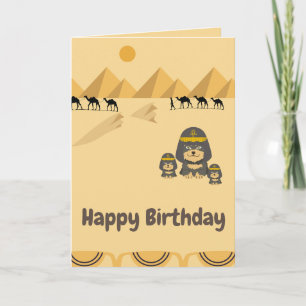 Carte joyeux anniversaire mignon chien égyptien long che
