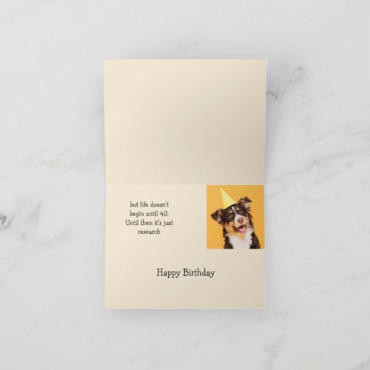 Carte Joyeux Anniversaire mignon Chien vieillissant Fun (Intérieur)