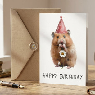 Carte Joyeux Anniversaire Mignon Hamster 