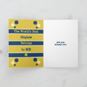 Carte Joyeux Anniversaire mignon Nephew or de marine de  (Intérieur)