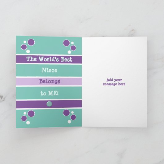 Carte Joyeux Anniversaire mignon nièce n'importe quel âg (Intérieur)