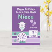 Carte Joyeux Anniversaire mignon nièce n'importe quel âg (Fleur jaune)