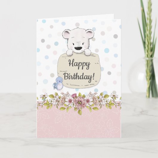 Carte Joyeux Anniversaire Mignon OURS (Devant)
