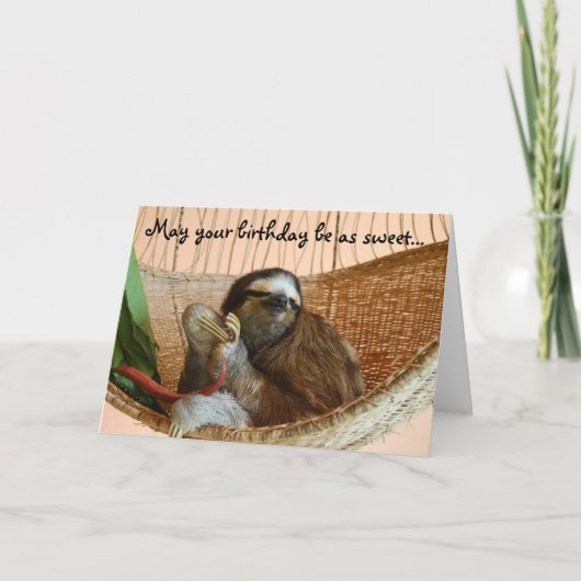 Carte Joyeux anniversaire mignon Sloth (Devant)