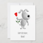 Carte Joyeux Anniversaire mignonne Chien Chien Chien Rou (Devant)