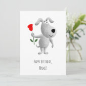 Carte Joyeux Anniversaire mignonne Chien Chien Chien Rou (Debout devant)