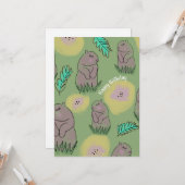 Carte Joyeux Anniversaire Mignonne Marmotte (Devant/Arrière en situation)