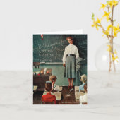 Carte Joyeux anniversaire, Miss Jones par Norman Rockwel (Fleur jaune)