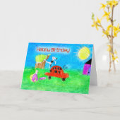 Carte Joyeux anniversaire Mlle Q (Fleur jaune)