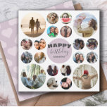 Carte Joyeux anniversaire Modern Pink 20 Photo Collage<br><div class="desc">Customisez cette modèle moderne et contemporaine. Il s'agit d'une conception de 20 images pour vous d'ajouter vos photos préférées de vous ami/maman/papa/nana/grand-père etc,  conviendrait à n'importe quel anniversaire. Modifiez également le texte de votre message personnel.</div>