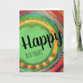 Carte Joyeux Anniversaire moderne coloré simple (Devant)