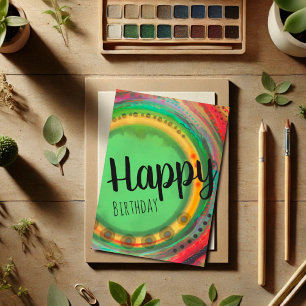Carte Joyeux Anniversaire moderne coloré simple